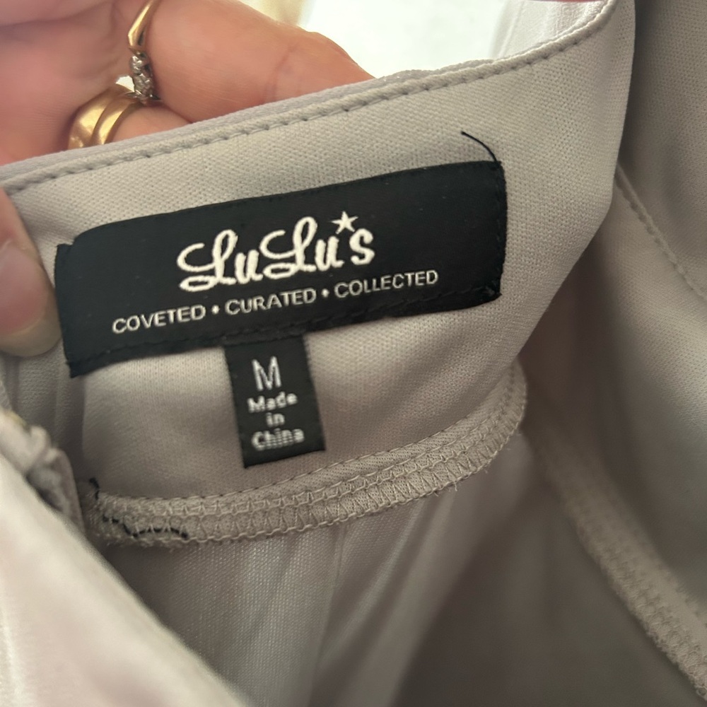 Lulu's Gray Halter Backless Gown - image 4